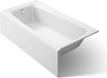 Kohler K-26069 Irvine 60" x 32" Cast Iron Alcove Bath with Integral Apron and Left Drain