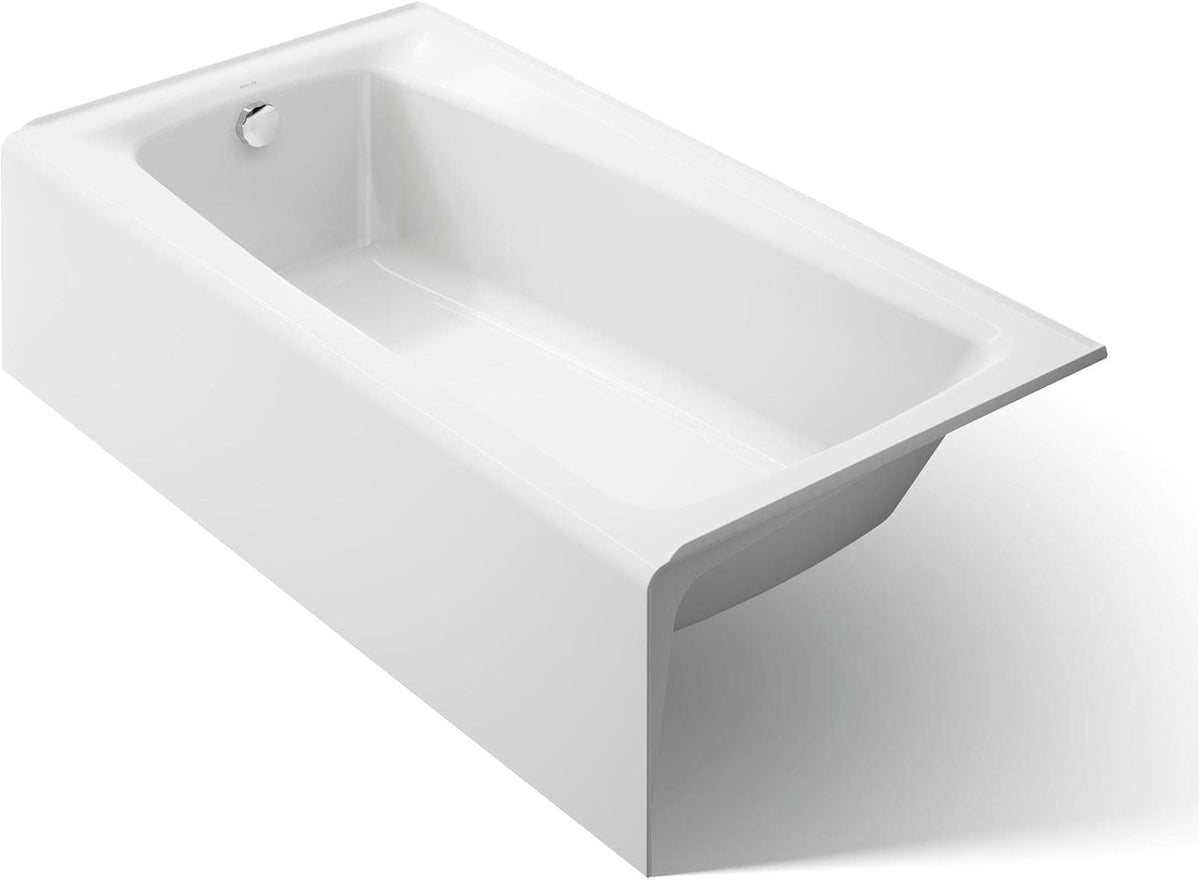 Kohler K-26069 Irvine 60" x 32" Cast Iron Alcove Bath with Integral Apron and Left Drain
