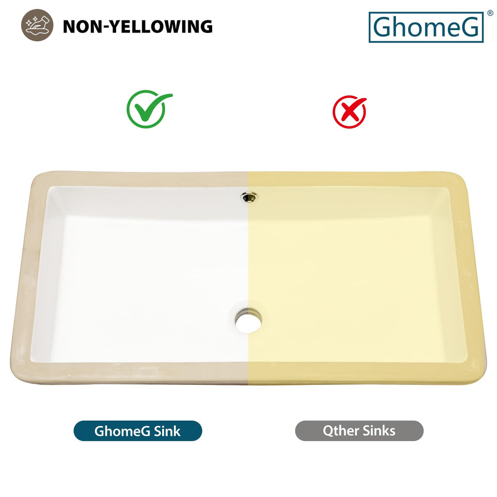 17 Inch Undermount Bathroom Sink Rectangle White