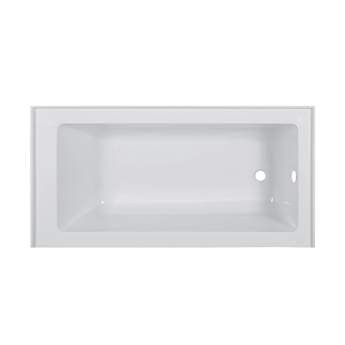Fine Fixtures Acrylic, Fiberglass Alcove Soaking Bathtub with Integral Apron Front in Glossy White - Right Hand Drain, 72" x 32"