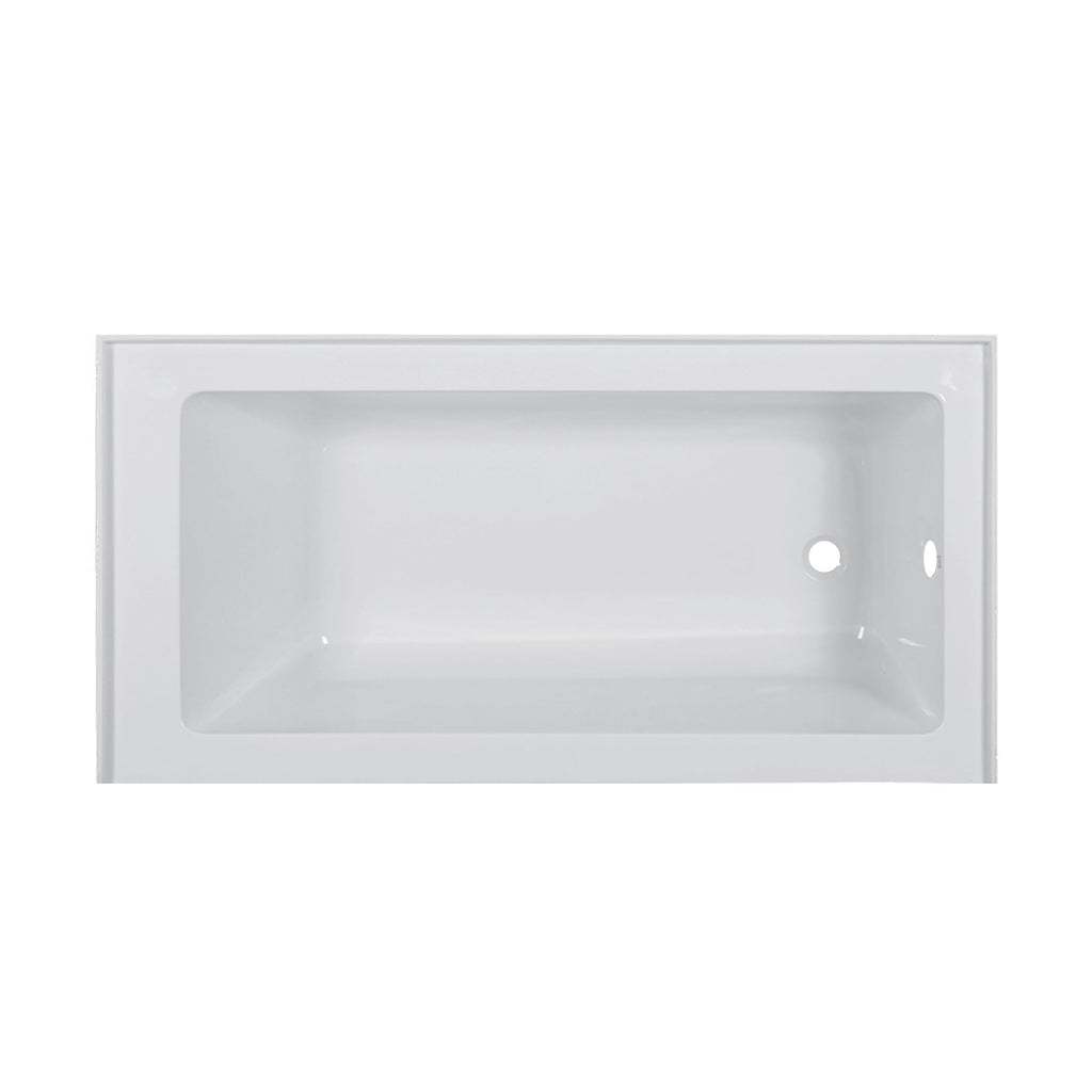Fine Fixtures Acrylic, Fiberglass Alcove Soaking Bathtub with Integral Apron Front in Glossy White - Right Hand Drain, 72" x 32"