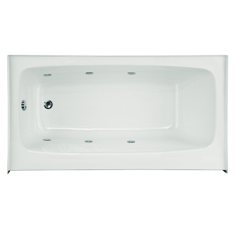 Hydro Systems Regan Rectangular Acrylic Alcove Bathtub with Left Hand Drain, White, 72 x 32 x 20-Inch