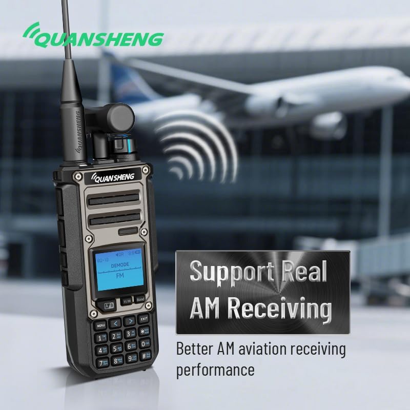 QUANSHENG TK11(8) Taiko Kong Ham Radio, 10W Portable Multiband Transceiver 0.153-1160MHz, with AM/FM/SSB, Spectrum Analyzer, NOAA Weather Alert, Dual Watch, Smart Code Breaker for Radio Enthusiasts