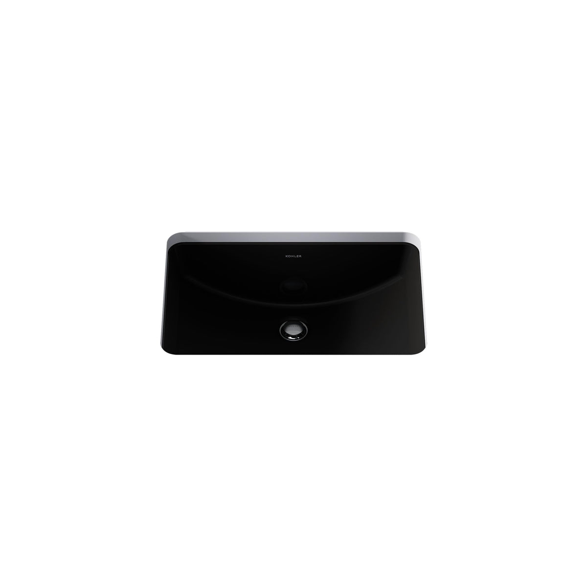 KOHLER 2214-0 Ladena Rectangular Undermount Bathroom Sink With Curved Bottom, 20-7/8" W X 14-3/8" L, White