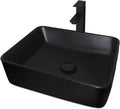 Ceramic Bathroom Sink, Black 19" x 15" Above Counter Porcelain Vessel Sink