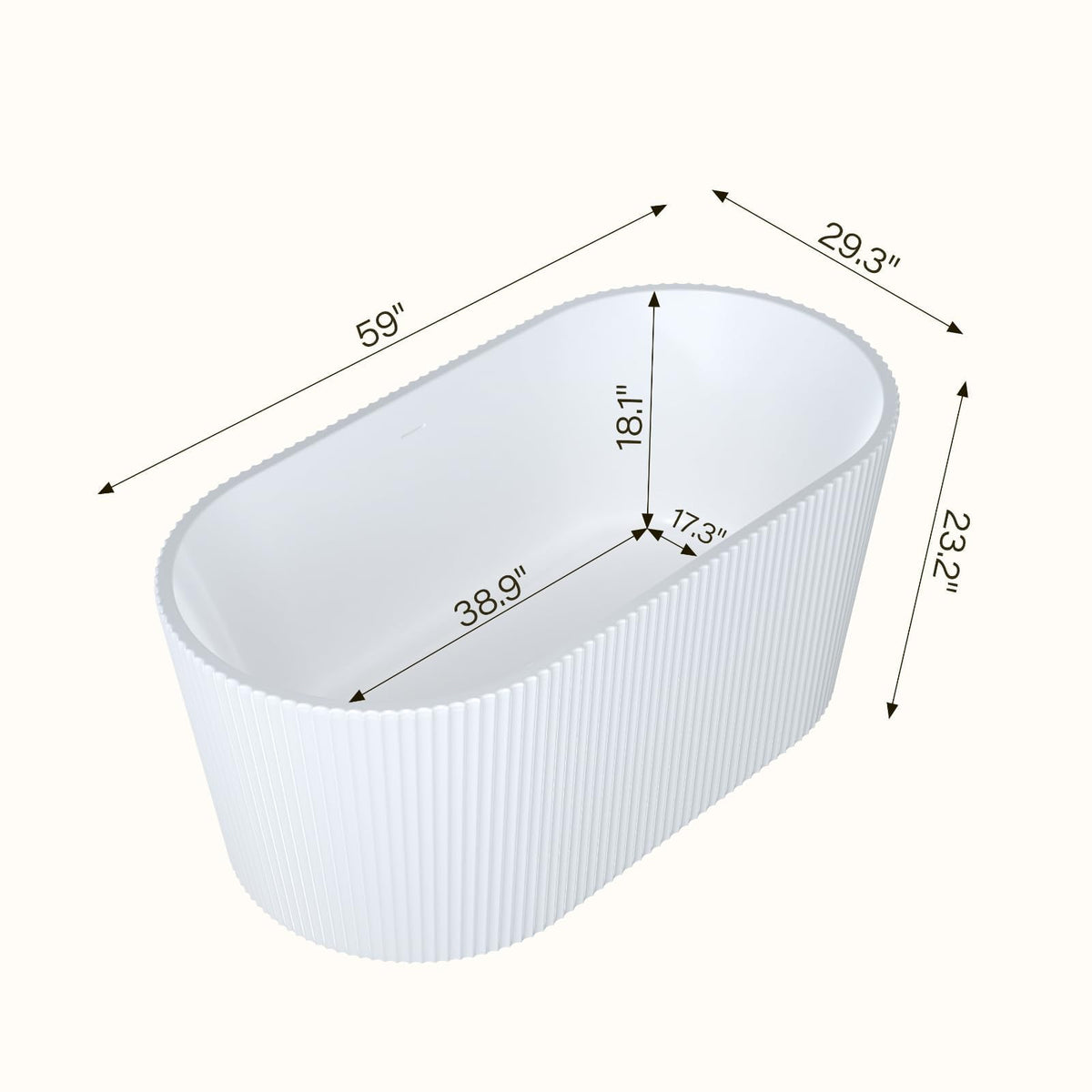 67'' Acrylic Freestanding Bathtub, Extra-Deep Soaking Free Standing Tub for Luxurious Bathing Experience, with Chrome Drain, for Main Bathroom, Black & White