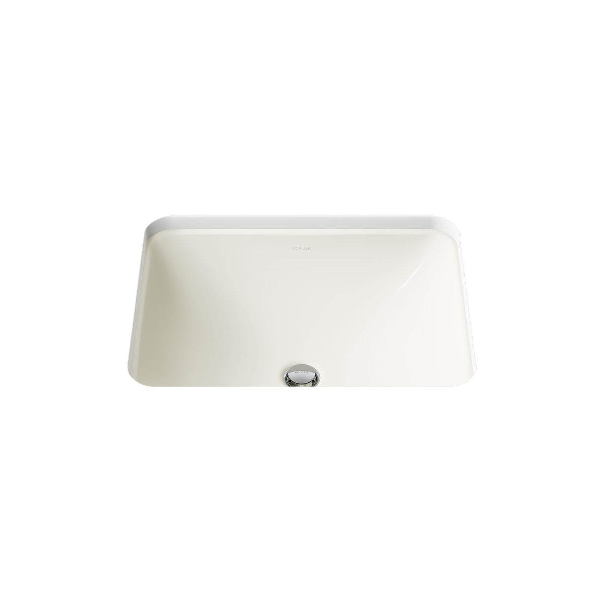 KOHLER 20000-0 Caxton Rectangle Undermount Bathroom Sink, Bathroom Vanity Sink with Overflow Drain, 20-1/4 L x 15-11/16 W, White
