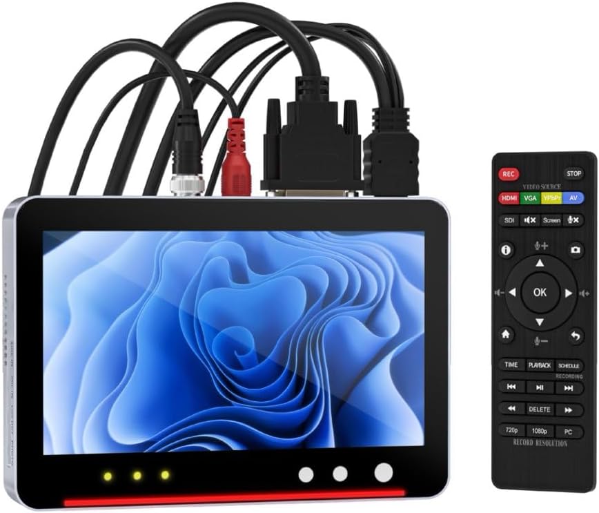 HD Switchable Video Recorder-SDI VGA DVI HDMI YPbPr RCA Camera 4K Video Capture Box Recorder,Compatible with Surveillance, pro AV, conferencing, Entertainment, and Legacy Media Systems