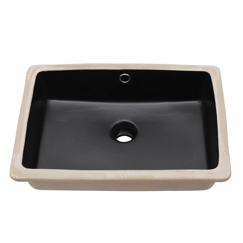 Lordear 17x12 Inch Undermount Bathroom Sink (Installation Size: 15"x10") Vanity Small Sinks Rectangle Pure White Porcelain Ceramic Bath Lavatory Vanity Sink Basin with Overflow
