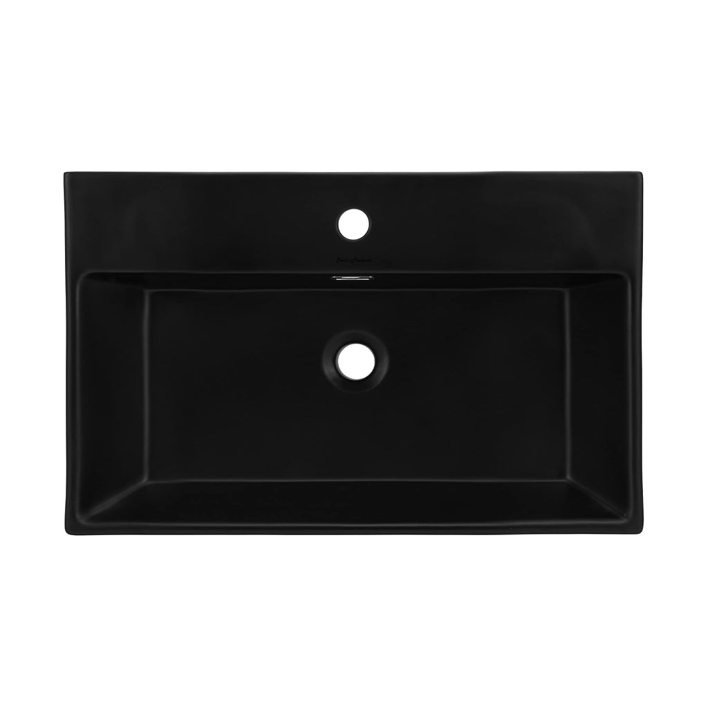 Claire 30" Rectangle Wall Mount Bathroom Sink in Glossy White