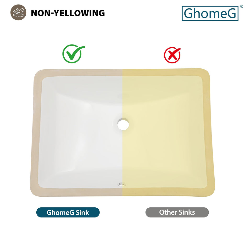 17 Inch Undermount Bathroom Sink Rectangle White
