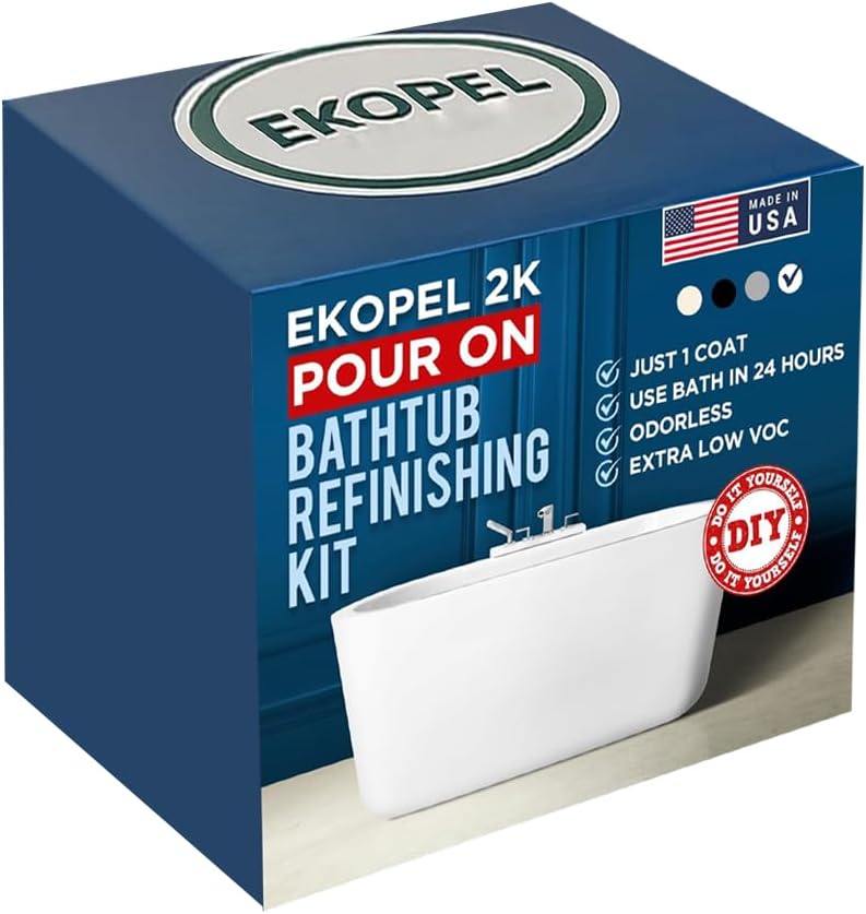 Ekopel 2K Bathtub Refinishing Kit - Pour On Bathtub Recasting Kit
