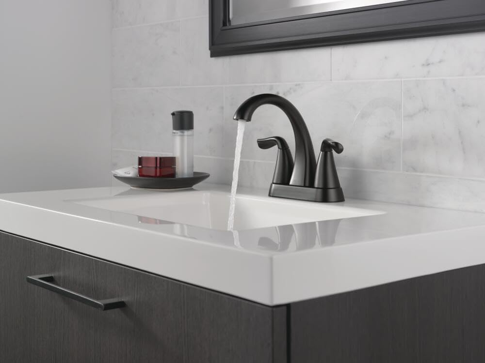 Delta Arvo Centerset Bathroom Faucet, Brushed Nickel 2-Handle Bathroom Faucet, Delta Bathroom Sink Faucet, Brushed Nickel 3-Hole Bathroom Faucet, Spotshield Stainless 25840LF-SS