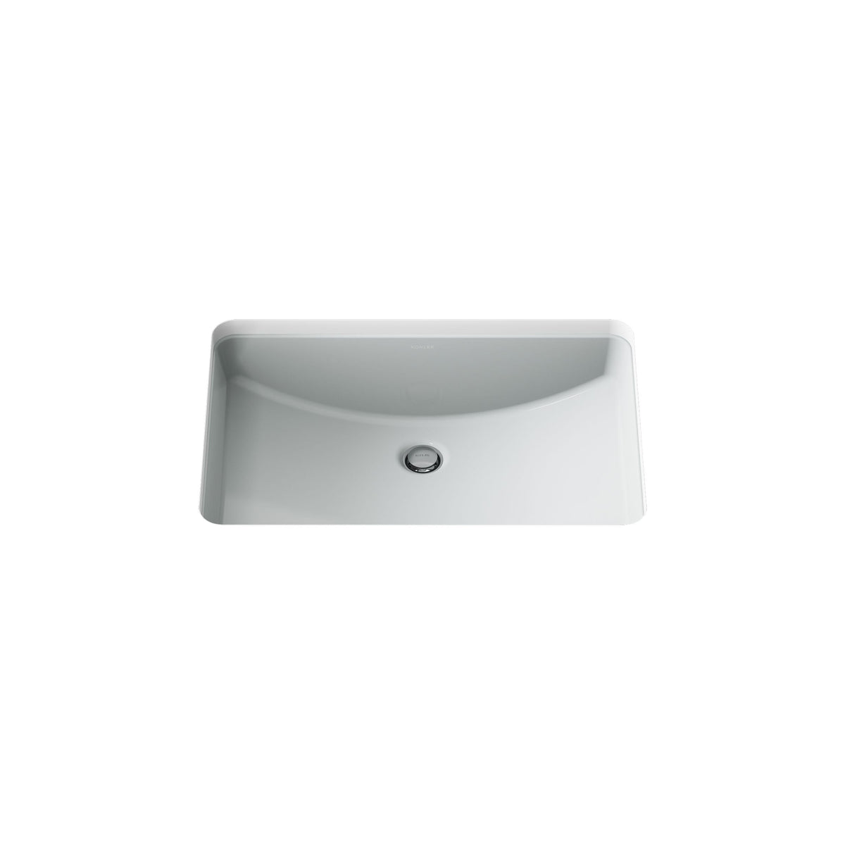 KOHLER 2215-0 Ladena Rectangular Undermount Bathroom Sink Vanity With Curved Bottom, 23-1/4 L x 16-1/4 W, White Bathroom Sinks