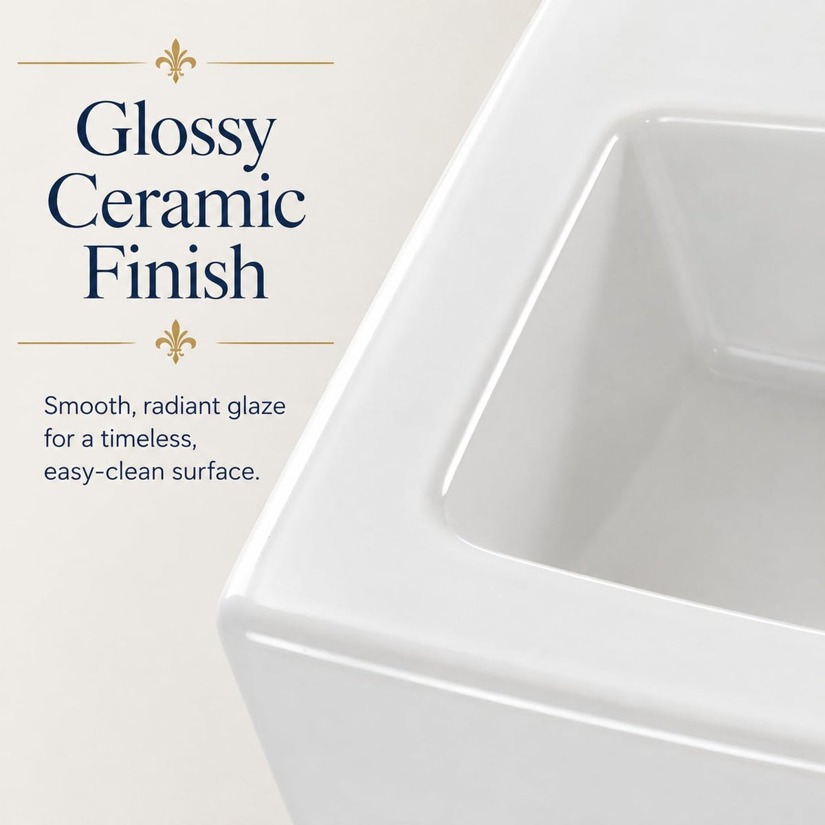 Garvee White Ceramic Pedestal Bathroom Sink, Single Hole Freestanding Basin