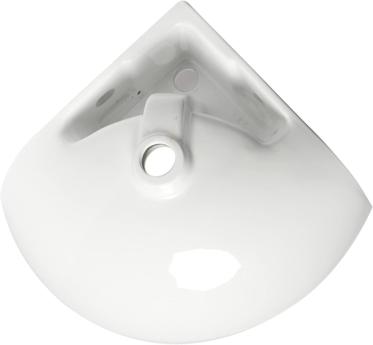 ALFI brand ABC120 White 22" Corner Wall Mounted Ceramic Sink with Faucet Hole