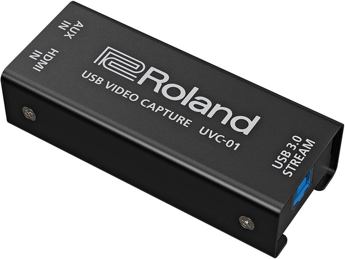 Roland UVC-01 USB Video Capture | Plug-and-Play for Flawless Recordings & Livestreams | HDMI to USB 3.0 Video Encoder | Uncompressed 1080p HD at 60 FPS | Webcam Operation for Mac & Windows