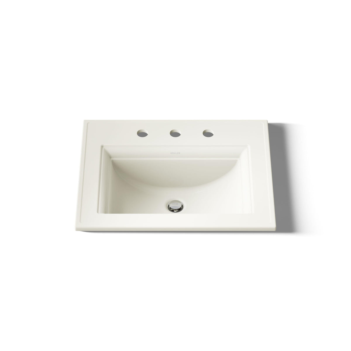 Kohler K-2337-8-7 Memoirs Rectangular Drop-In Single Bowl Bathroom Sink Black