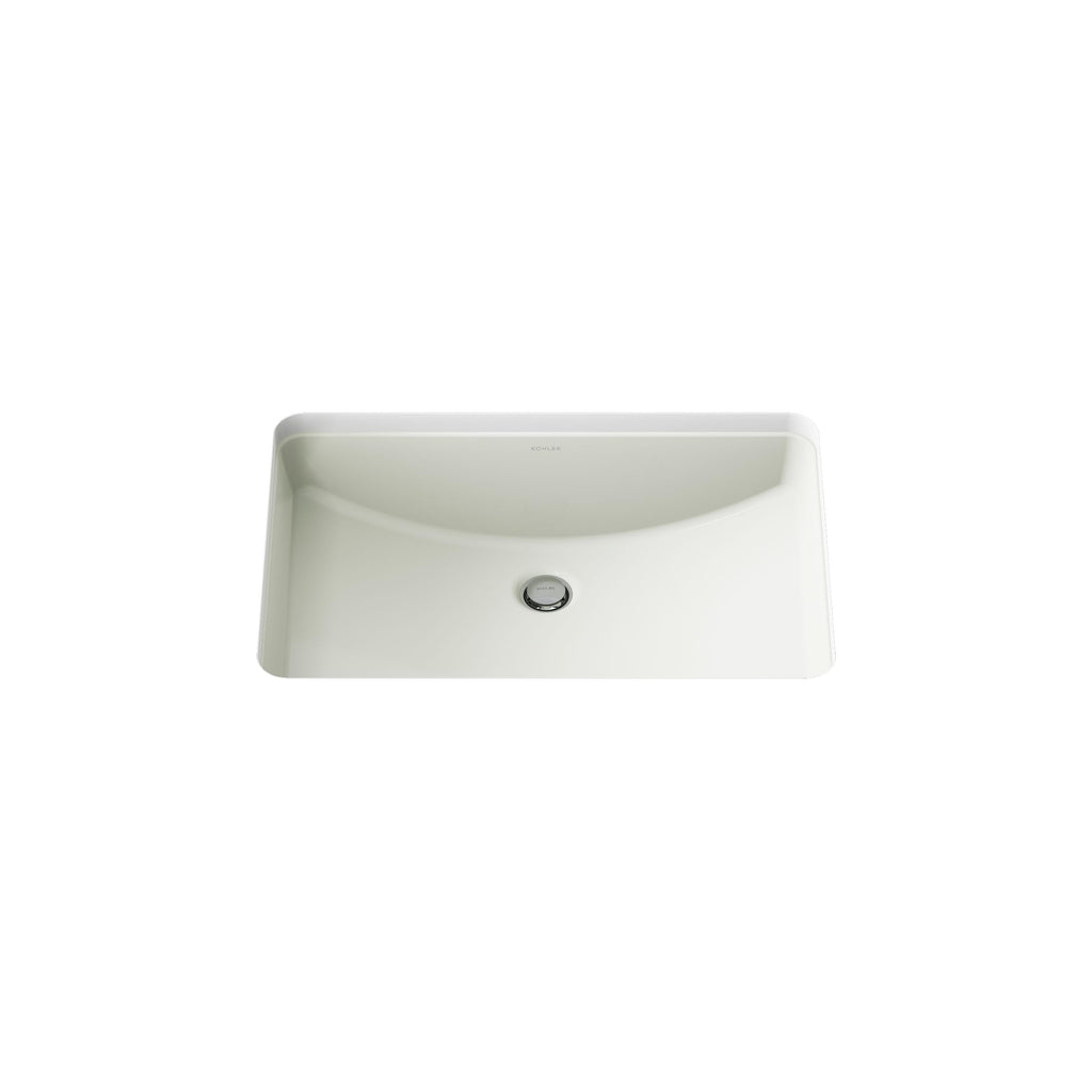 KOHLER 2215-0 Ladena Rectangular Undermount Bathroom Sink Vanity With Curved Bottom, 23-1/4 L x 16-1/4 W, White Bathroom Sinks