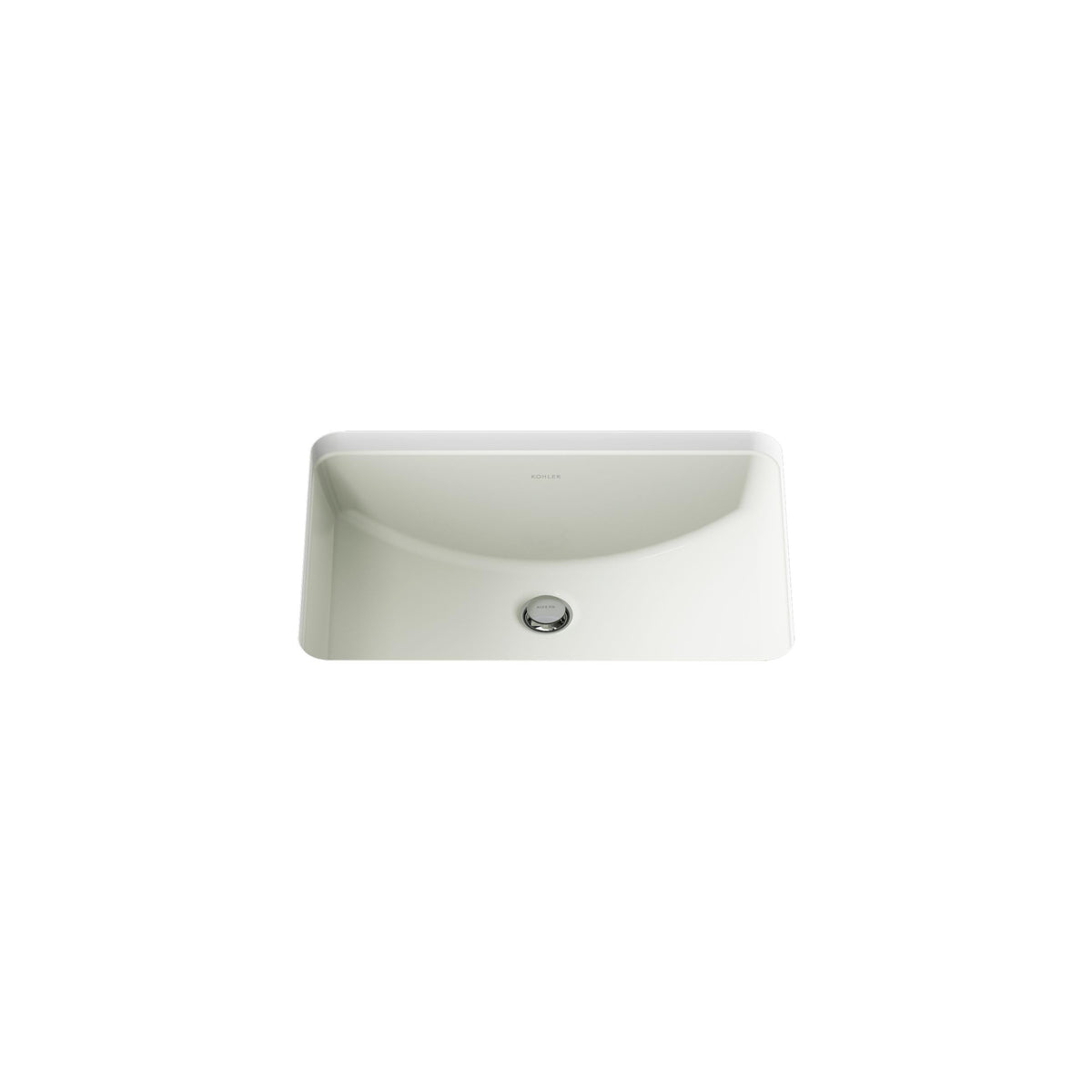 KOHLER 2214-0 Ladena Rectangular Undermount Bathroom Sink With Curved Bottom, 20-7/8" W X 14-3/8" L, White