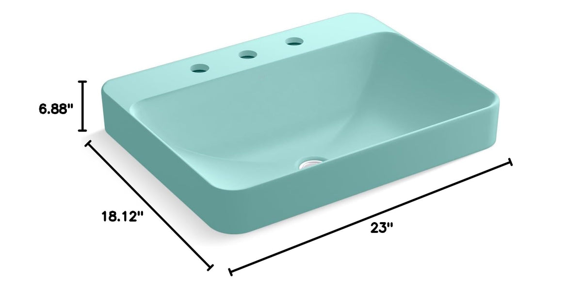Kohler 2660-1-0 Vox Vessel Bathroom Sink with Single Faucet Hole, One Size, White