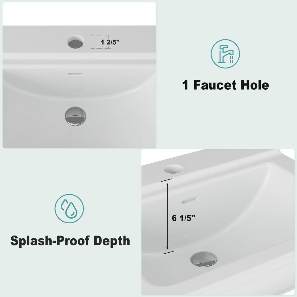 Garvee 20" W X 17" D W Bathroom Pedestal Sink, Pedestal Sink Combo