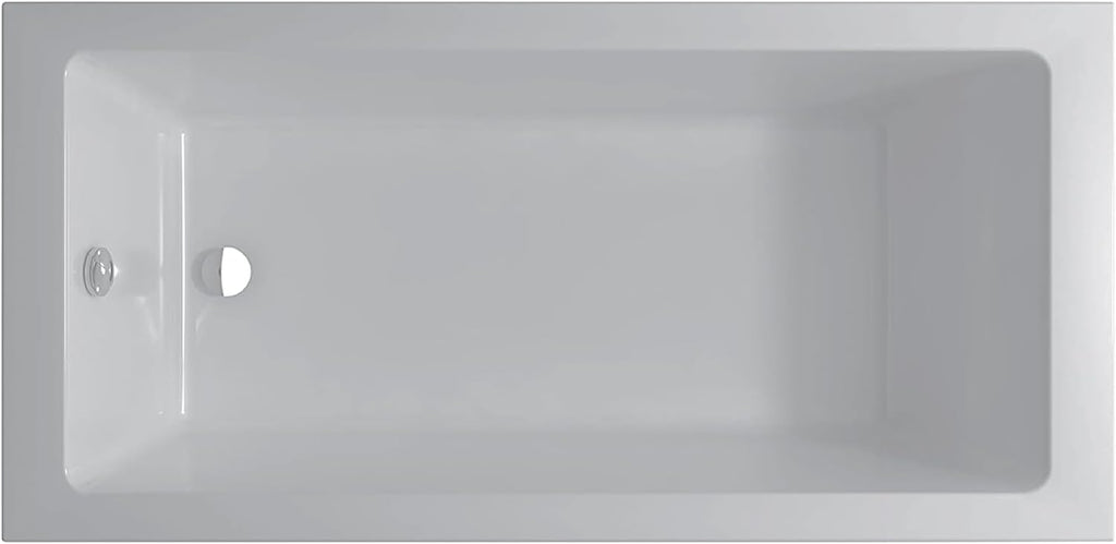 Fine Fixtures Drop In White Soaking Bathtub, Fiberglass Acrylic Material, 60"L x 32"W x 19"H