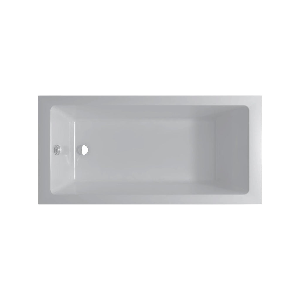 Fine Fixtures Drop In White Soaking Bathtub, Fiberglass Acrylic Material, 60"L x 32"W x 19"H