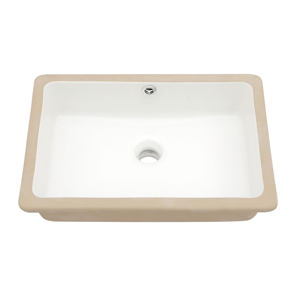 Mocoloo Bathroom Sink Undermount 22"x16" White Rectangle Porcelain Sink with Vertical Sides and Overflow Drain Under Counter Mount Ceramic Lavatory Vanity Sinks for Bathroom Interior Size 19 x 13