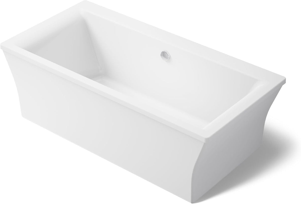 Kohler 6367-0 StargazeÂ® 72" x 36" freestanding bath with fluted shroud, White