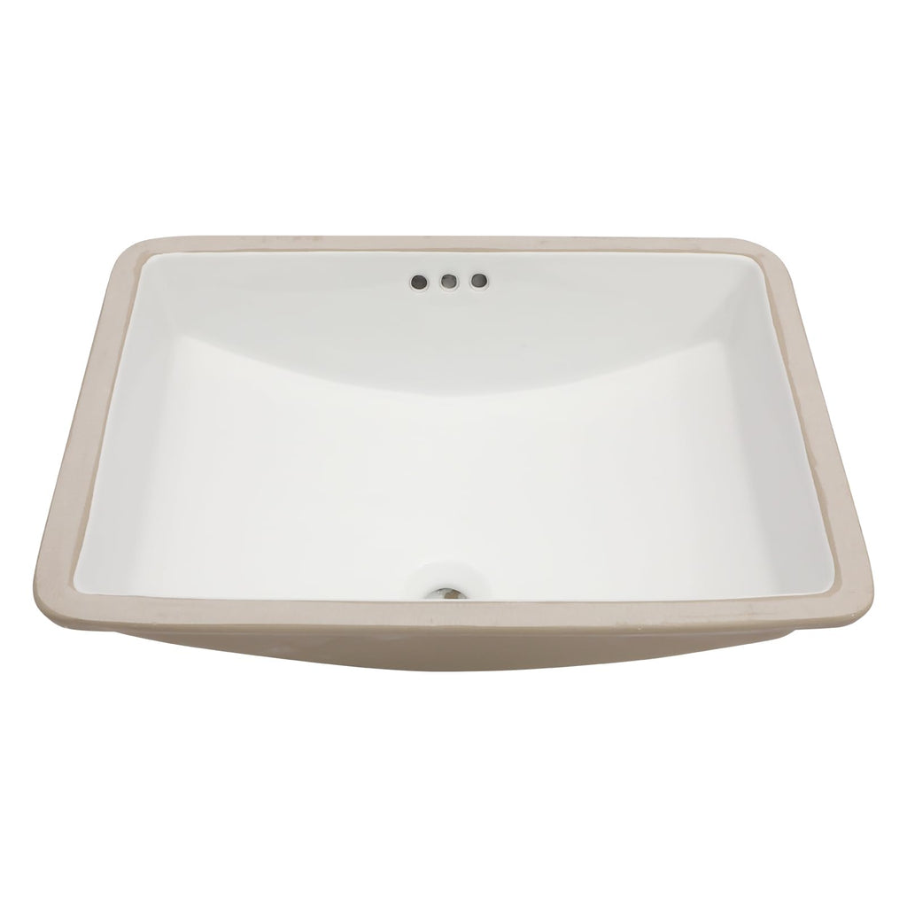 Undermount Bathroom Sink Oval - Dcolora 18"x15" White Porcelain Ceramic Oval Vessel Sink Under Counter Lavatory Vanity Bath Sink Bowl Basin With Overflow