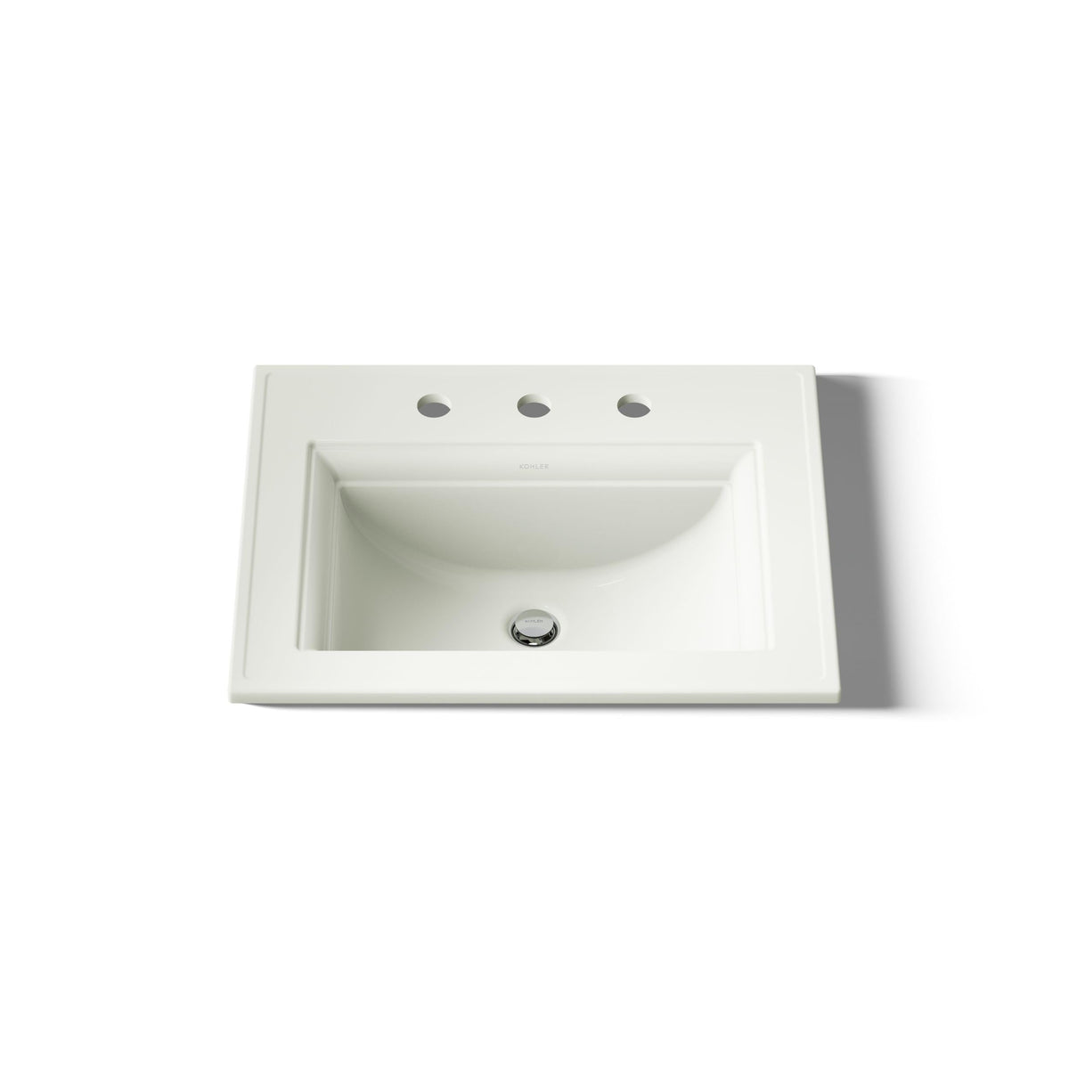 Kohler K-2337-8-7 Memoirs Rectangular Drop-In Single Bowl Bathroom Sink Black