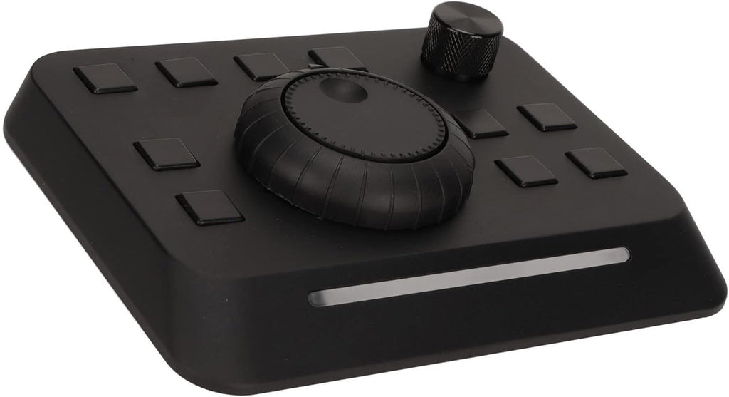 Video Editing Controller Console with 10 Custom Buttons, Aluminum Alloy, Plug and Play, Adjustable Light Bar, USB Control Compatible with Premiere, Final Cut, Edius