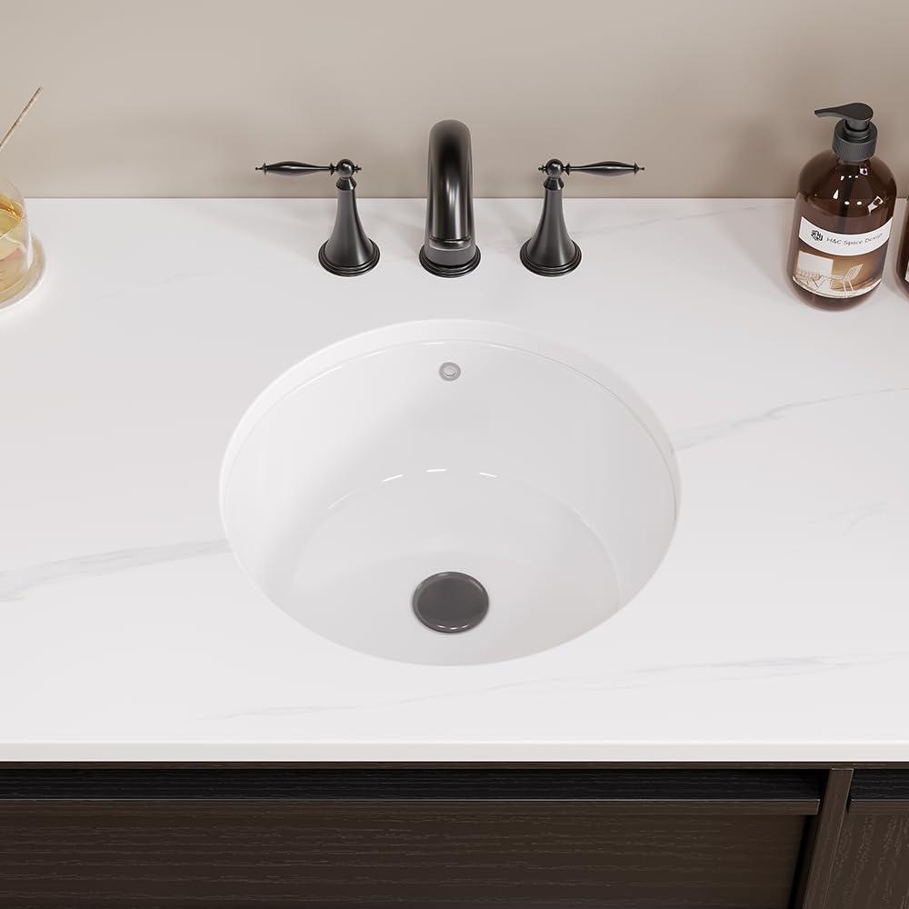 18in Undermount Bathroom Sink Rectangular, 18.1" x 13.8" Vessel Sink Rectrangle Undermount Bathroom Sink White Ceramic Lavatory Vanity Vessel Sink with Overflow