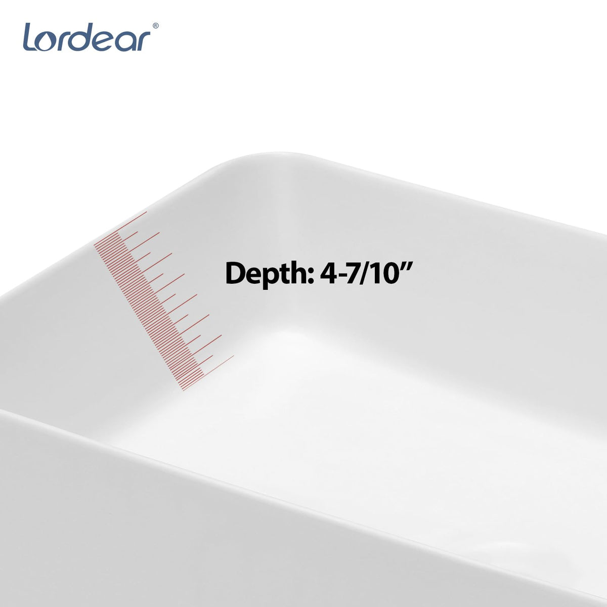 Bathroom Vessel Sink 19"x15" Rectangle Sink Above Counter White Porcelain Ceramic Modern Vanity Sink Art Basin with Faucet Hole