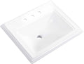 23" Drop-in Bathroom Sink with 8" Widespread 3 Hole Ceramic Basin