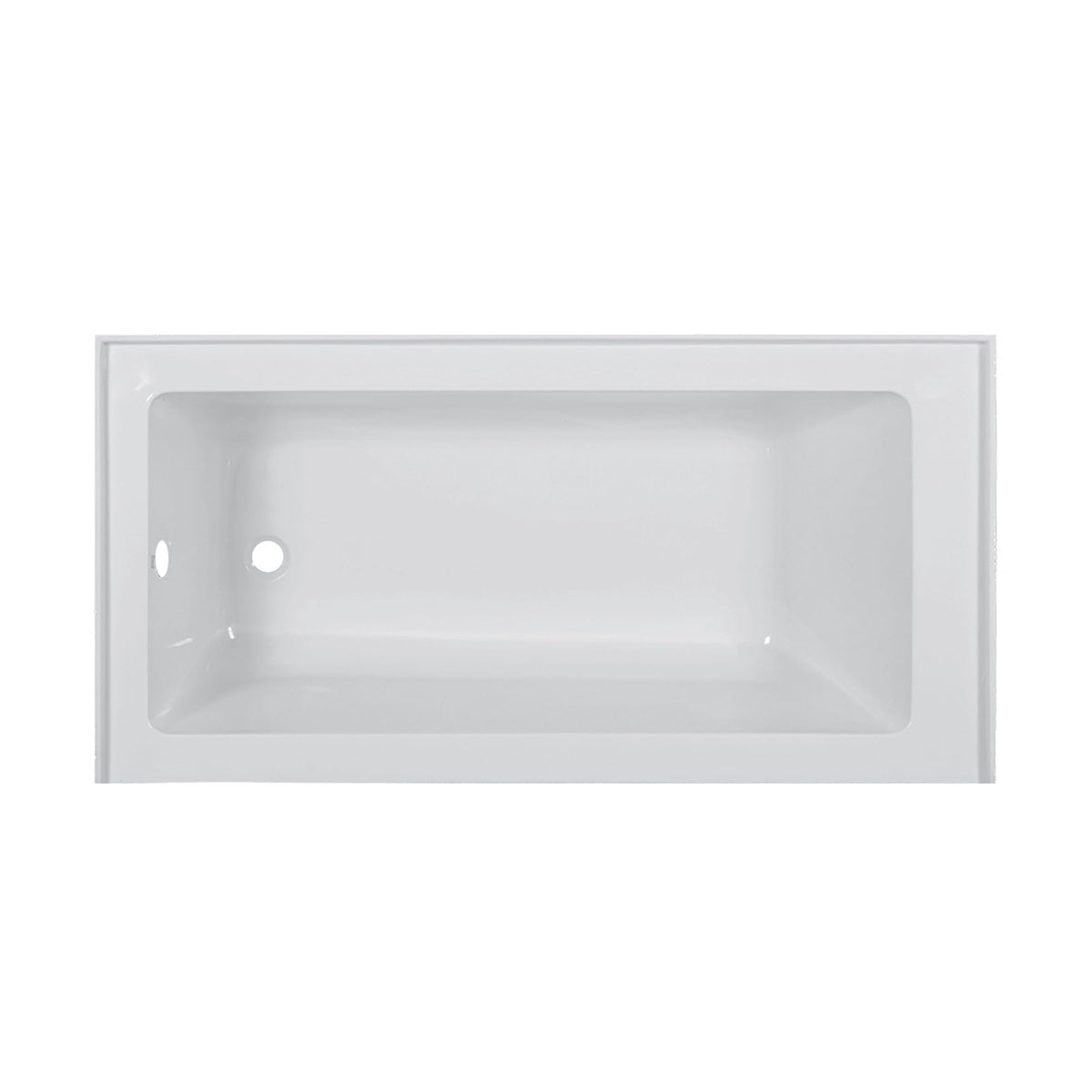 Fine Fixtures Acrylic, Fiberglass Alcove Soaking Bathtub with Integral Apron Front in Glossy White - Right Hand Drain, 72" x 32"