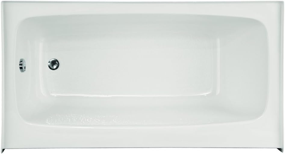 Hydro Systems Regan Rectangular Acrylic Alcove Bathtub with Left Hand Drain, White, 72 x 32 x 20-Inch