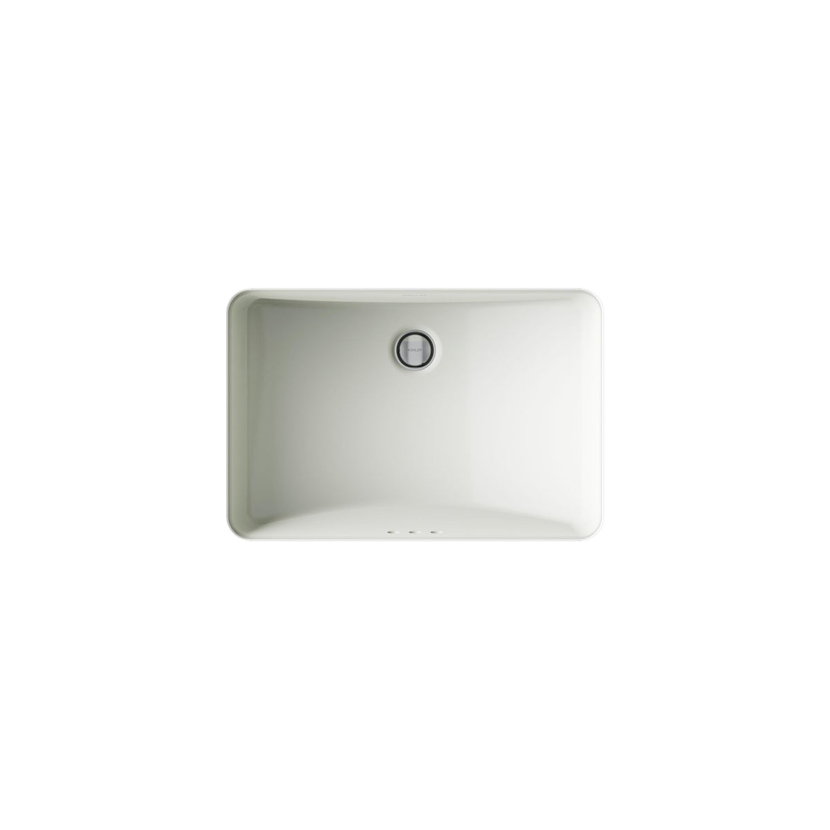KOHLER 2214-0 Ladena Rectangular Undermount Bathroom Sink With Curved Bottom, 20-7/8" W X 14-3/8" L, White