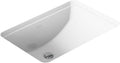 KOHLER 2214-0 Ladena Rectangular Undermount Bathroom Sink With Curved Bottom, 20-7/8" W X 14-3/8" L, White