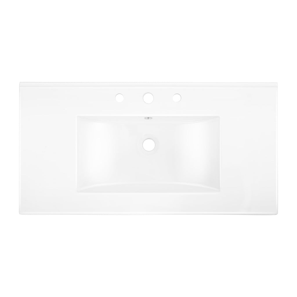 JONATHAN Y Ancillary 30" Bathroom 3-Hole Sink Top, White
