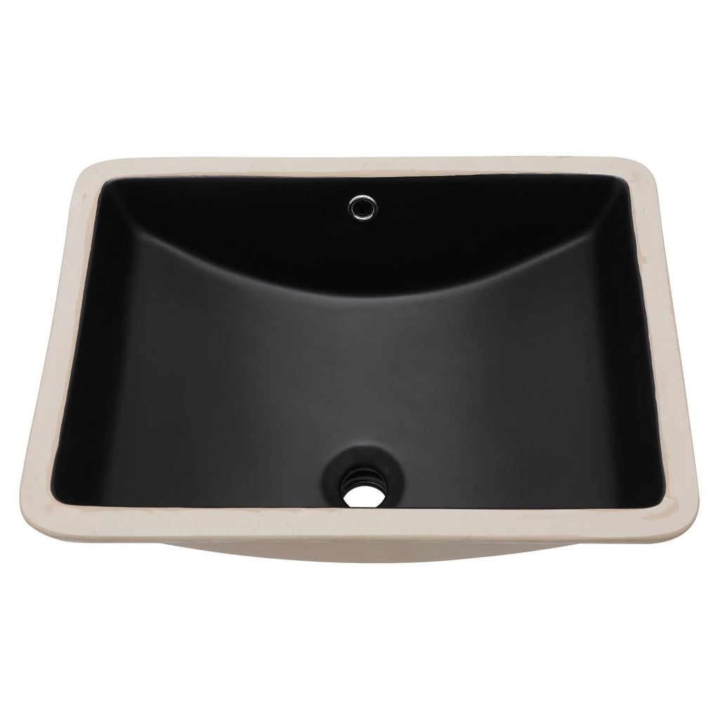 Lordear 17x12 Inch Undermount Bathroom Sink (Installation Size: 15"x10") Vanity Small Sinks Rectangle Pure White Porcelain Ceramic Bath Lavatory Vanity Sink Basin with Overflow