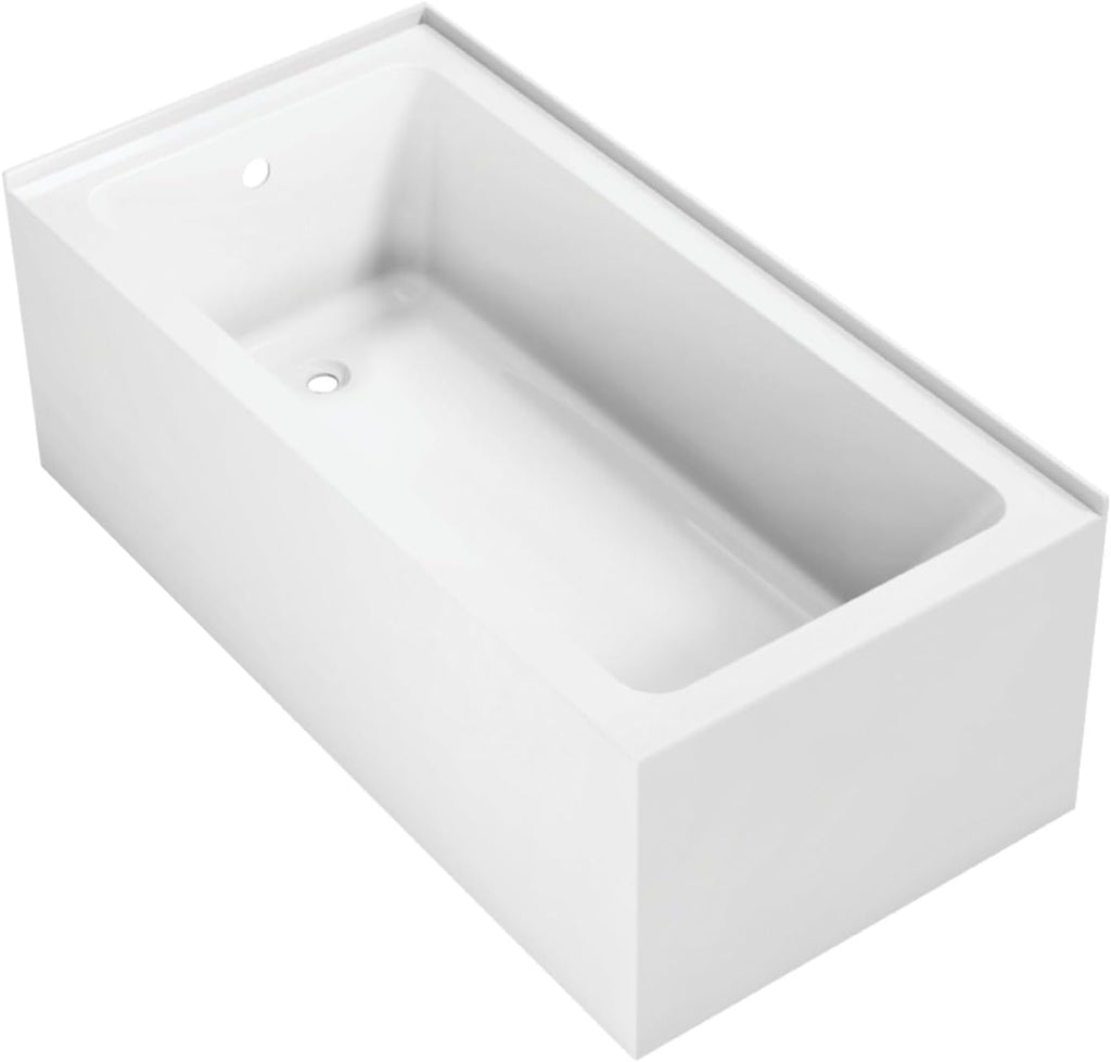 Kingston VTAP6030L22TS 2-Wall Corner Alcove Tub, Glossy White