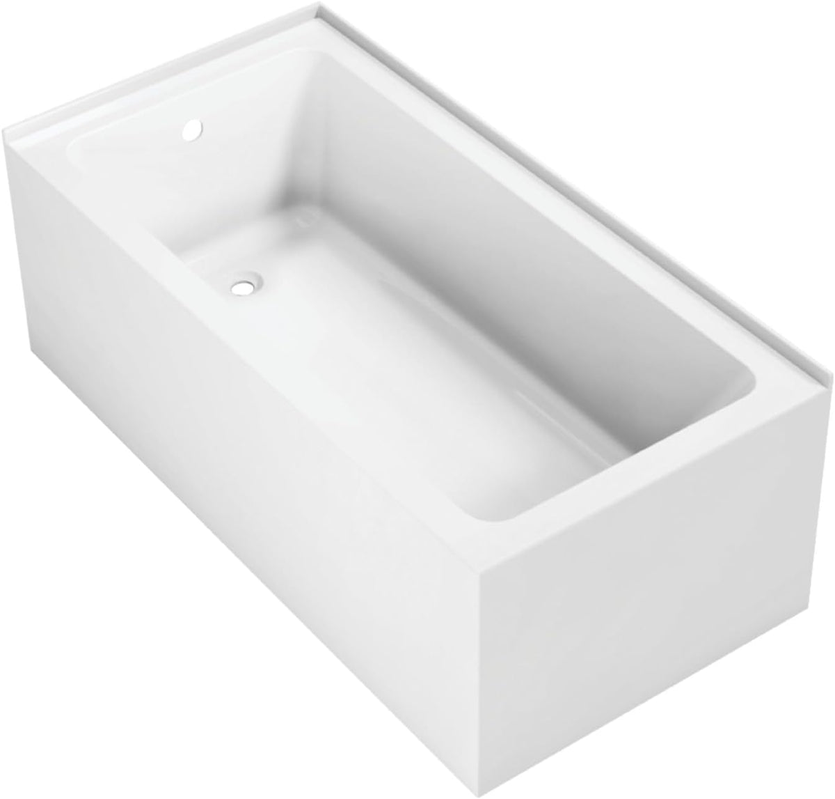 Kingston VTAP6030L22TS 2-Wall Corner Alcove Tub, Glossy White