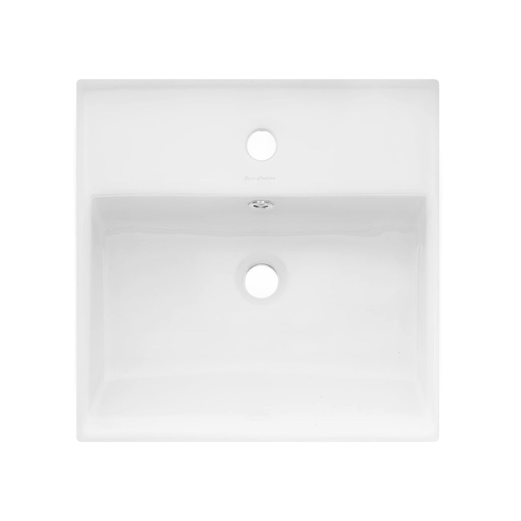 Claire 30" Rectangle Wall Mount Bathroom Sink in Glossy White