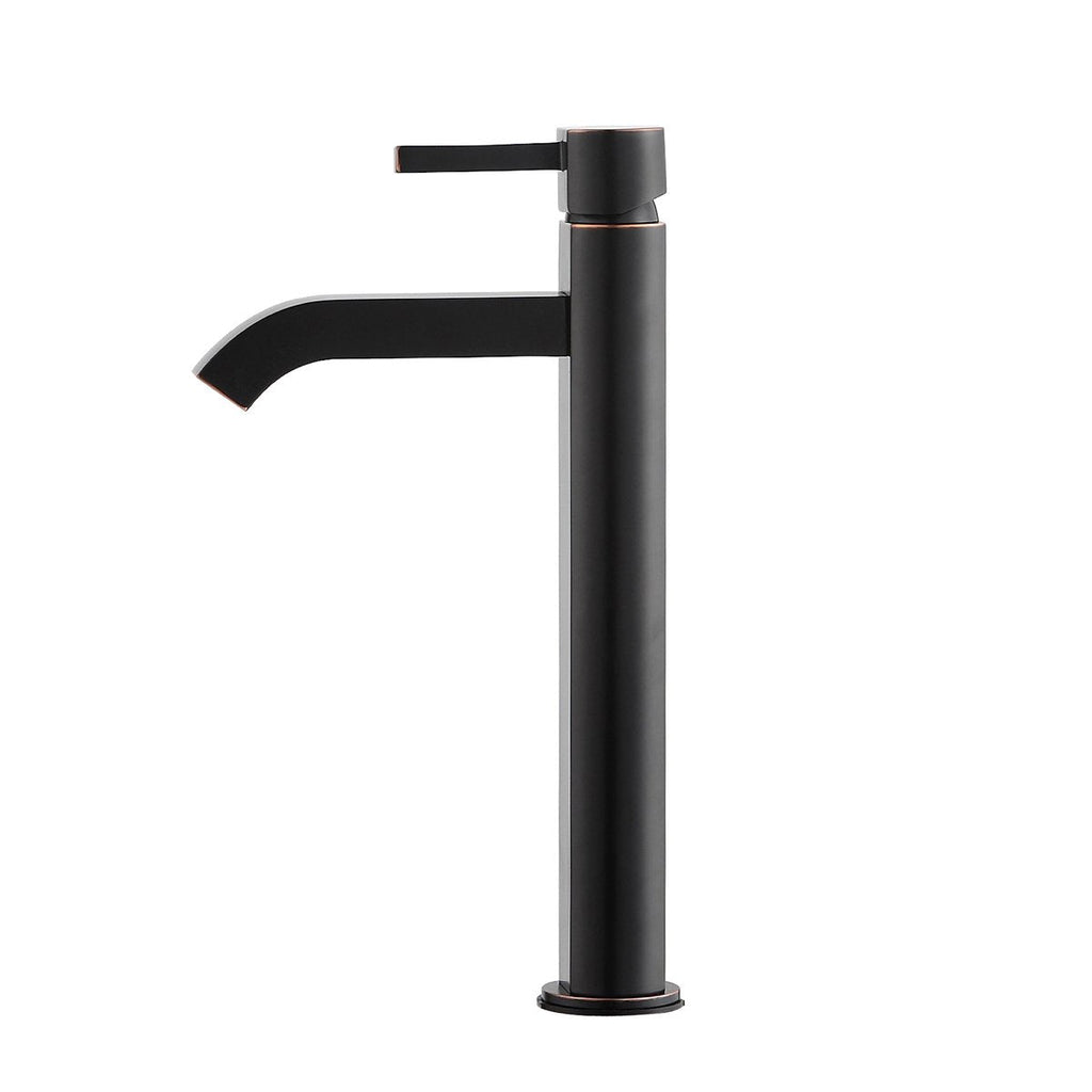 KRAUS Ramus Single Handle Vessel Sink Bathroom Faucet with Pop-Up Drain in Brushed Gold, KVF-1220BG