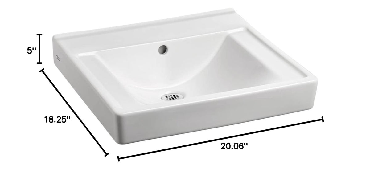 American Standard 9024004EC.020 Decorum Wall-Hung Bathroom Sink with Everclean and 4" Centers, White