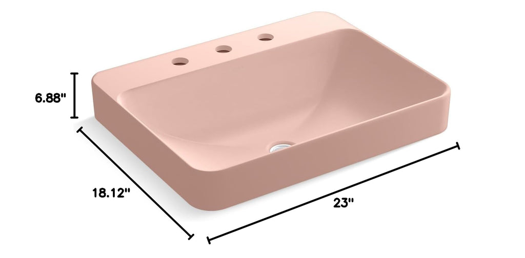 Kohler 2660-1-0 Vox Vessel Bathroom Sink with Single Faucet Hole, One Size, White