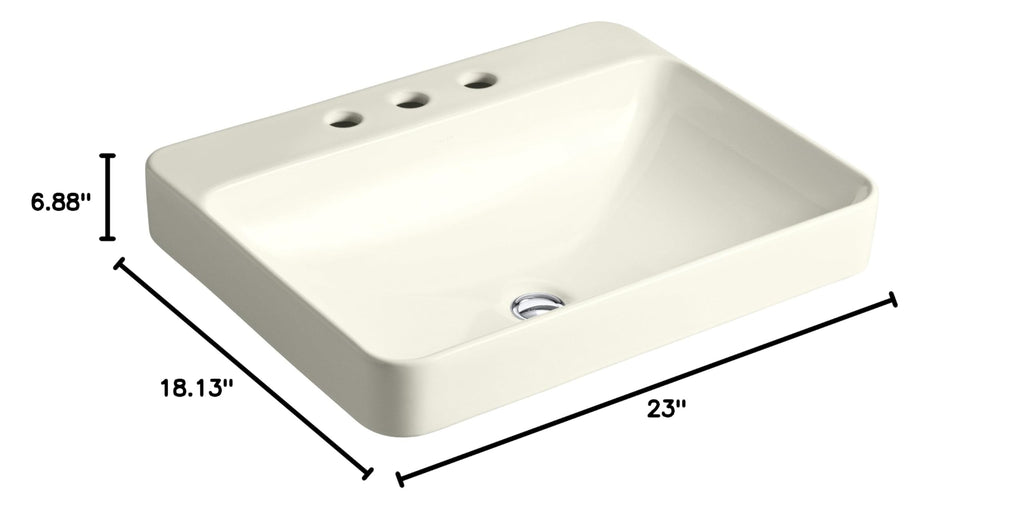 Kohler 2660-1-0 Vox Vessel Bathroom Sink with Single Faucet Hole, One Size, White