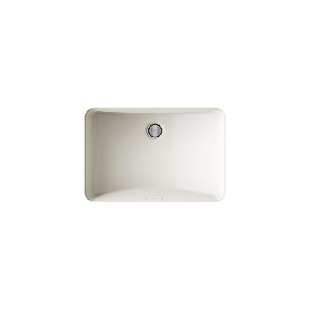 KOHLER 2214-0 Ladena Rectangular Undermount Bathroom Sink With Curved Bottom, 20-7/8" W X 14-3/8" L, White